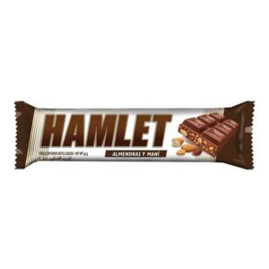 CHOCOLATE NEGRO CON ALMENDRAS Y MANI HAMLET 8 x 21 46 G.