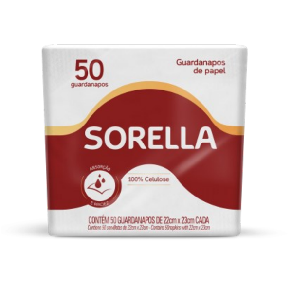 Servilleta Sorella F.S paquete con 50 unidades 22x23cm